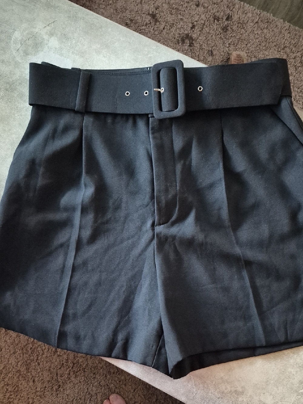 Zara Black Tailored Shorts with Belt